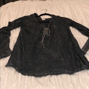 faded black thin sweater